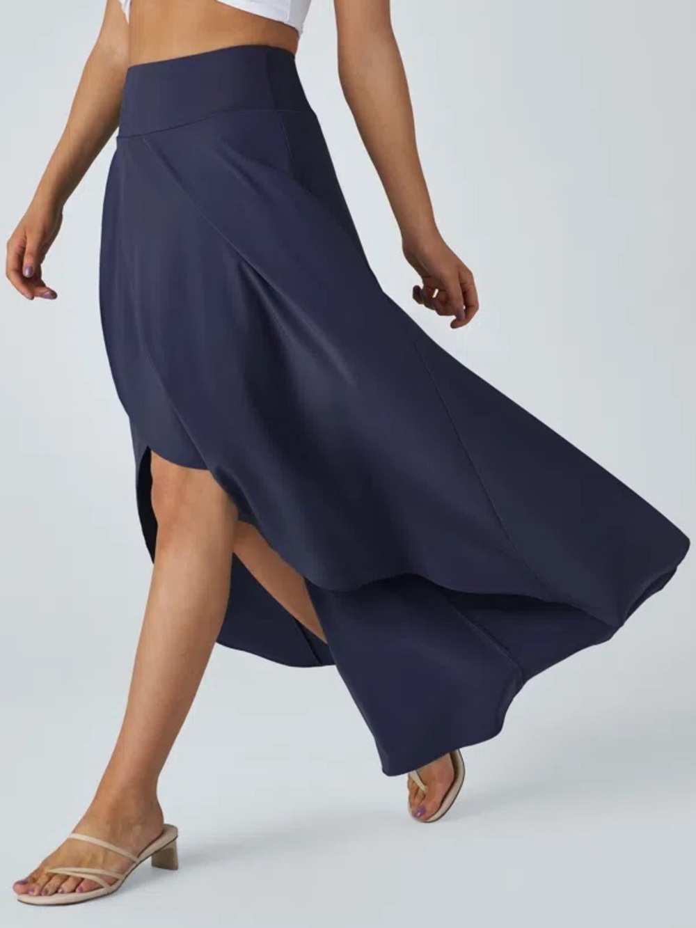 HALARA Breezeful High Waist High-Low Ruffle 2-in-1 Flowy Quick Dry Maxi Skirt XL